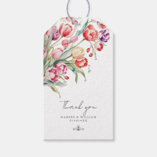 Étiquettes-cadeau Tulipes en cascade mariage de printemps merci