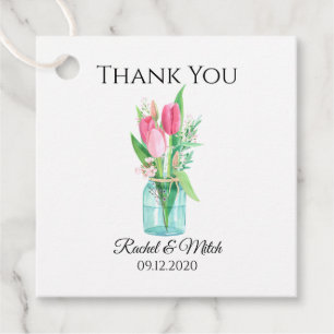 Étiquettes Cadeau Tulips Mason Jar Mariage rustique