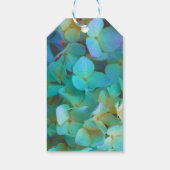 Étiquettes-cadeau Turquoise bleu jaune rose hydrangée fleurs (Dos)