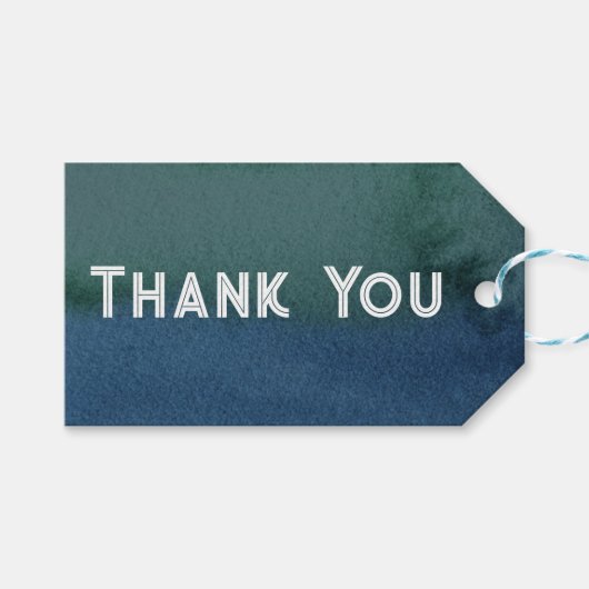 Étiquettes-cadeau Turquoise bleu minimaliste moderne (Devant (Horizontal))