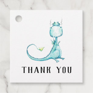 Étiquettes Cadeau * Turquoise Blue Cute Dragon Baby shower Merci