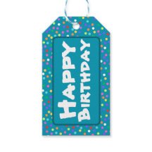 Turquoise Blue Rainbow Confetti Joyeux cadeau d'an