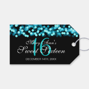 Étiquettes-cadeau Turquoise de charme de Hollywood de fête