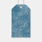 Étiquettes-cadeau Turquoise leopard bleu (Dos)