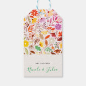 Étiquettes-cadeau Turquoise Purple Jaune Fleurs de prairie de printe (Dos)