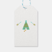 Étiquettes-cadeau Turquoise Turquoise & Gold Tepee moderne fête d'an (Dos)