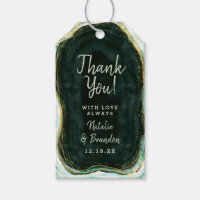 Turquoise Vert & Or Agate Marbre Mariage Merci
