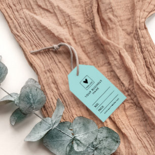 Étiquettes-cadeau Turquoise Votre Logo Prix Des Médias Sociaux