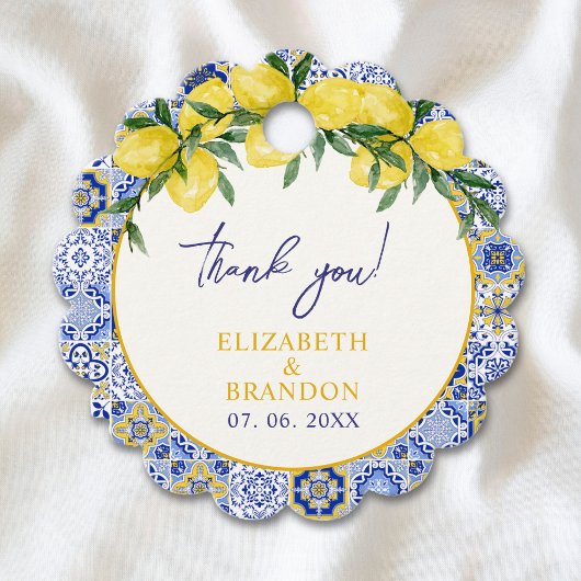 Étiquettes Cadeau Tuscan-Style Wedding with Mediterranean Tiles