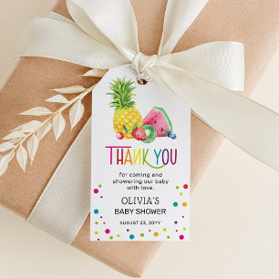 Étiquettes-cadeau Tutti Fruitti Baby shower Merci Favoriser
