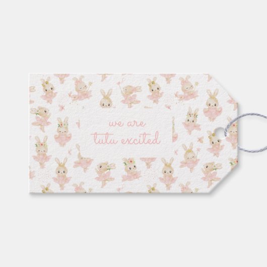 Étiquettes-cadeau Tutu Ballerina Lapin Lapin Baby shower Merci (Devant (Horizontal))