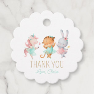 Étiquettes Cadeau Tutu Cute Ballerina Animal Ballet Anniversaire