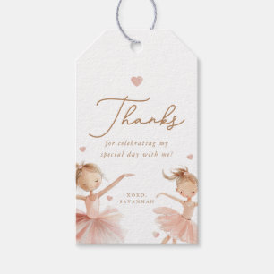 Étiquettes-cadeau Tutu Cute Girls Second Ballerina Anniversaire