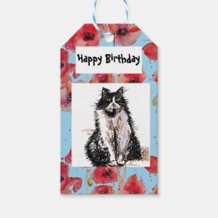 Étiquettes-cadeau Tuxedo Chat Love You Black and White Cats Girls