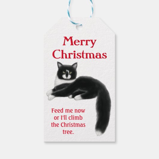 Étiquettes-cadeau Tuxedo Chats Noël Tags cadeaux de Noël (Dos)