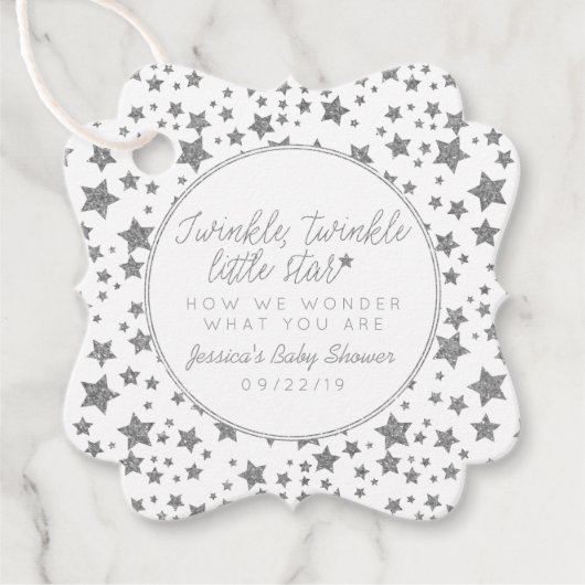 Étiquettes Cadeau Twink, Twinkle Little Star Baby shower (Devant)