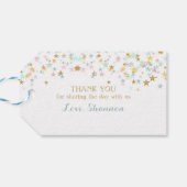 Étiquettes-cadeau Twinkle Little Stars Twins Baby shower N'importe q (Dos Horizontal)