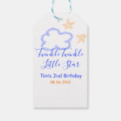 Étiquettes-cadeau Twinkle scintillement petite étoile anniversaire v (Dos)