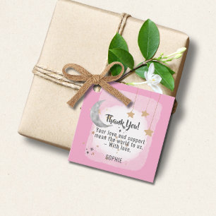Étiquettes Cadeau Twinkle Twinkle Little Star Aquarelle rose Splash