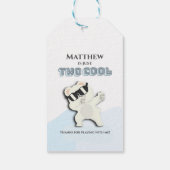 Étiquettes-cadeau Two Cool Winter Polar Bear dabbing 2nd bday (Dos)