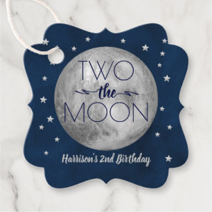 Étiquettes Cadeau Two The Moon 2nd Birthday Favoriser Tags