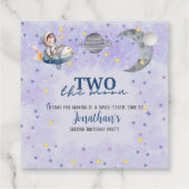Étiquettes Cadeau Two The Moon Boy Space Rocket 2nd Birthday  (Dos)