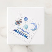 Étiquettes Cadeau Two The Moon Rocket Space Blue Boy 2nd Birthday  (En situation)
