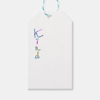 Étiquettes-cadeau Typographie artistique KIND colorée Citation Inspi