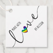 Étiquettes Cadeau Typographie Coeur Arc-En-Ciel Fabriquée Avec Balis (Devant)