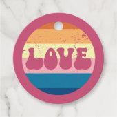 Étiquettes Cadeau Typographie D'Amour Rétro Sur Les Rayures De Couch (Devant)