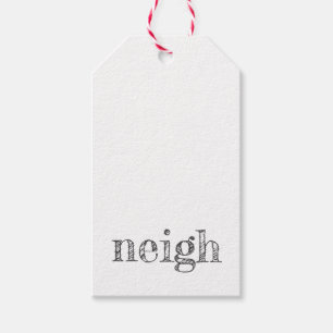 Étiquettes-cadeau typographie de cheval neigh pet lover grange poney
