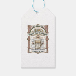 Étiquettes-cadeau Typographie de la page de l'hymne Jésus Page de l'