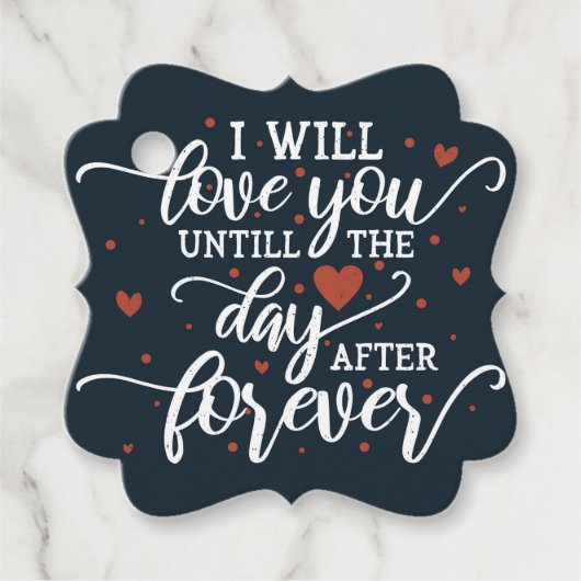 Étiquettes Cadeau Typographie de la Saint-Valentin (Devant)