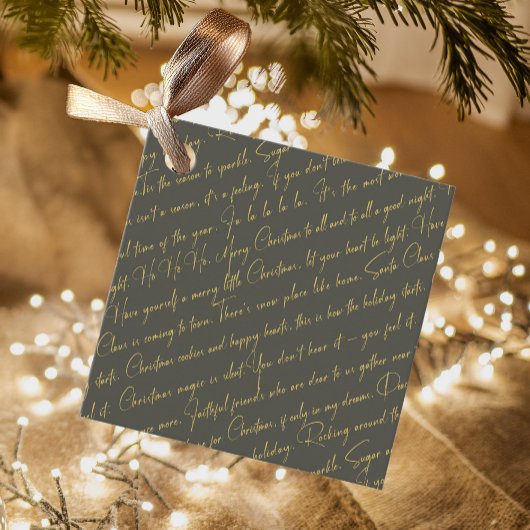Étiquettes Cadeau Typographie de Noël en or vert Motif36 ID1009