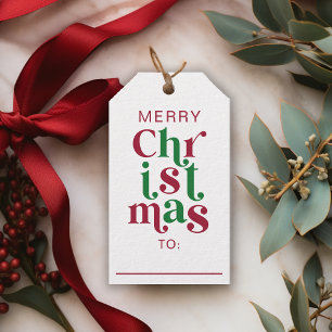 Étiquettes-cadeau Typographie de Noël rétro fantaisiste