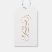 Étiquettes-cadeau Typographie de script or élégant (Devant)