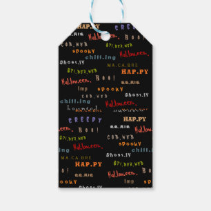 Étiquettes-cadeau Typographie de vacances amusante et colorée Hallow