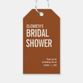 Étiquettes-cadeau Typographie en terre cuite simple Merci nuptial (Devant)