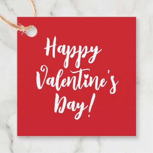 Étiquettes Cadeau typographie Heureuse Sainte-Valentin rouge moderne (Devant)