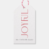 Étiquettes-cadeau Typographie Joyeuse moderne Joyeuse Noël Rouge (Devant)