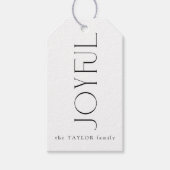 Étiquettes-cadeau Typographie Joyeuse moderne Noël (Devant)