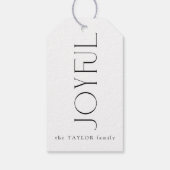 Étiquettes-cadeau Typographie Joyeuse moderne Noël (Dos)