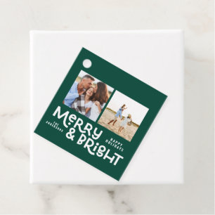 Étiquettes Cadeau Typographie minimale moderne 2 photo Christmas Fav