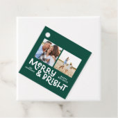 Étiquettes Cadeau Typographie minimale moderne 2 photo Christmas Fav (En situation)