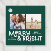 Étiquettes Cadeau Typographie minimale moderne 2 photo Christmas Fav (Devant)