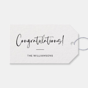 Étiquettes-cadeau Typographie minimaliste Félicitations personnalis