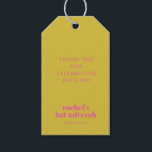 Étiquettes-cadeau Typographie moderne en gras Bat mitzvah rose jaune<br><div class="desc">Tag cadeau personnalisé Moderne Gras Typographie Rose et Jaune Bat mitzvah</div>