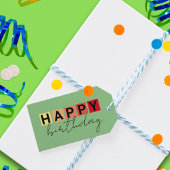 Étiquettes-cadeau Typographie moderne Fancy Script Joyeux Anniversai