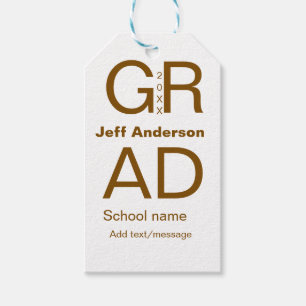 Étiquettes-cadeau Typographie moderne graduation simple minimum c