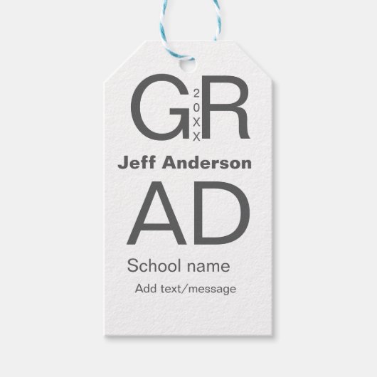 Étiquettes-cadeau Typographie moderne graduation simple minimum c (Devant)